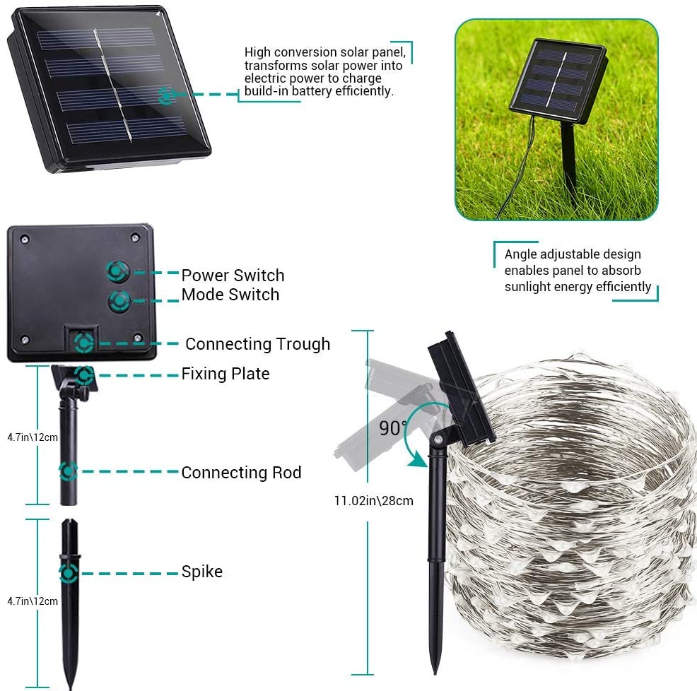 200 Waterproof LED Solar Fairy Light Outdoor with 8 Lighting Modes for Home,Garden and Decoration ShopFrenzy