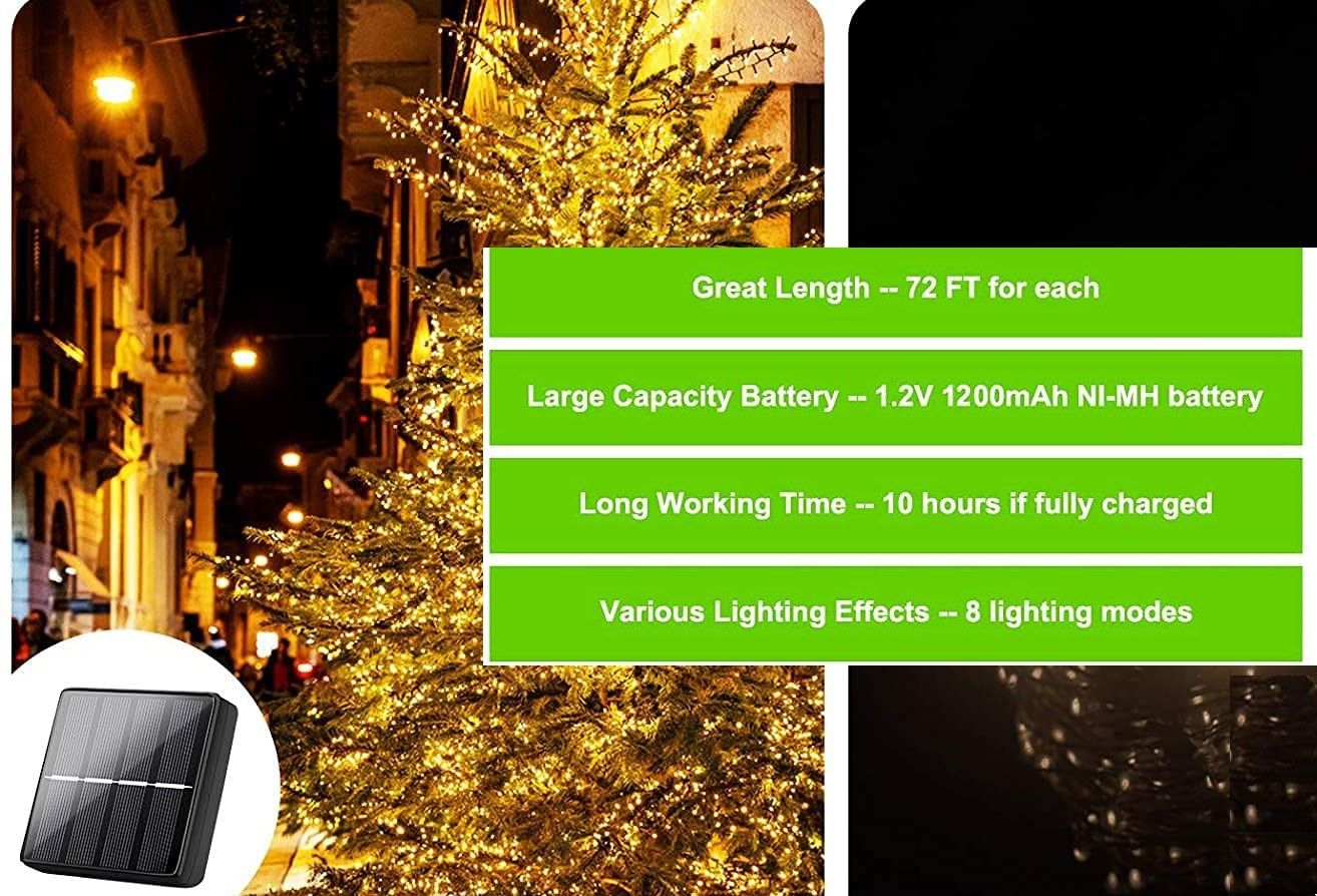 200 Waterproof LED Solar Fairy Light Outdoor with 8 Lighting Modes for Home,Garden and Decoration ShopFrenzy