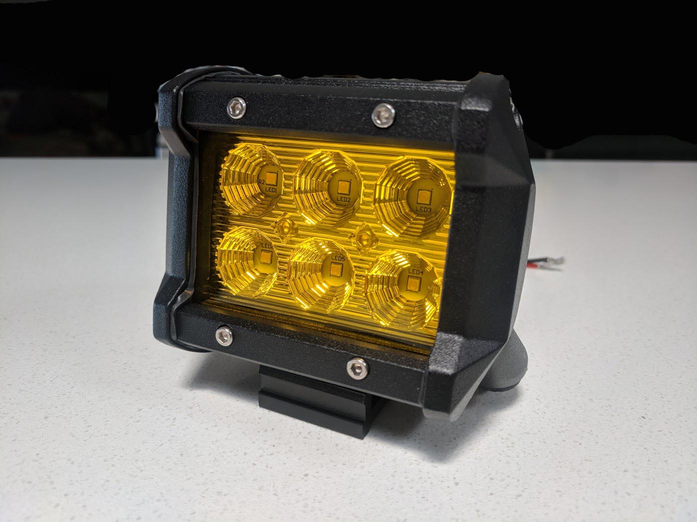 2x 4inch Flood LED Light Bar Offroad Boat Work Driving Fog Lamp Truck Yellow ShopFrenzy