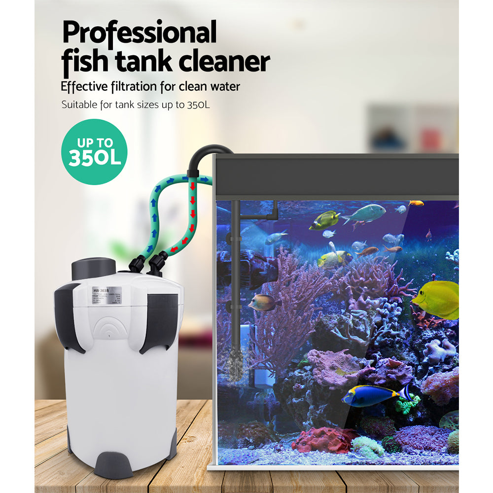 Aquarium External Canister Filter Aqua Fish Tank UV Light with Media Kit 1850L/H ShopFrenzy