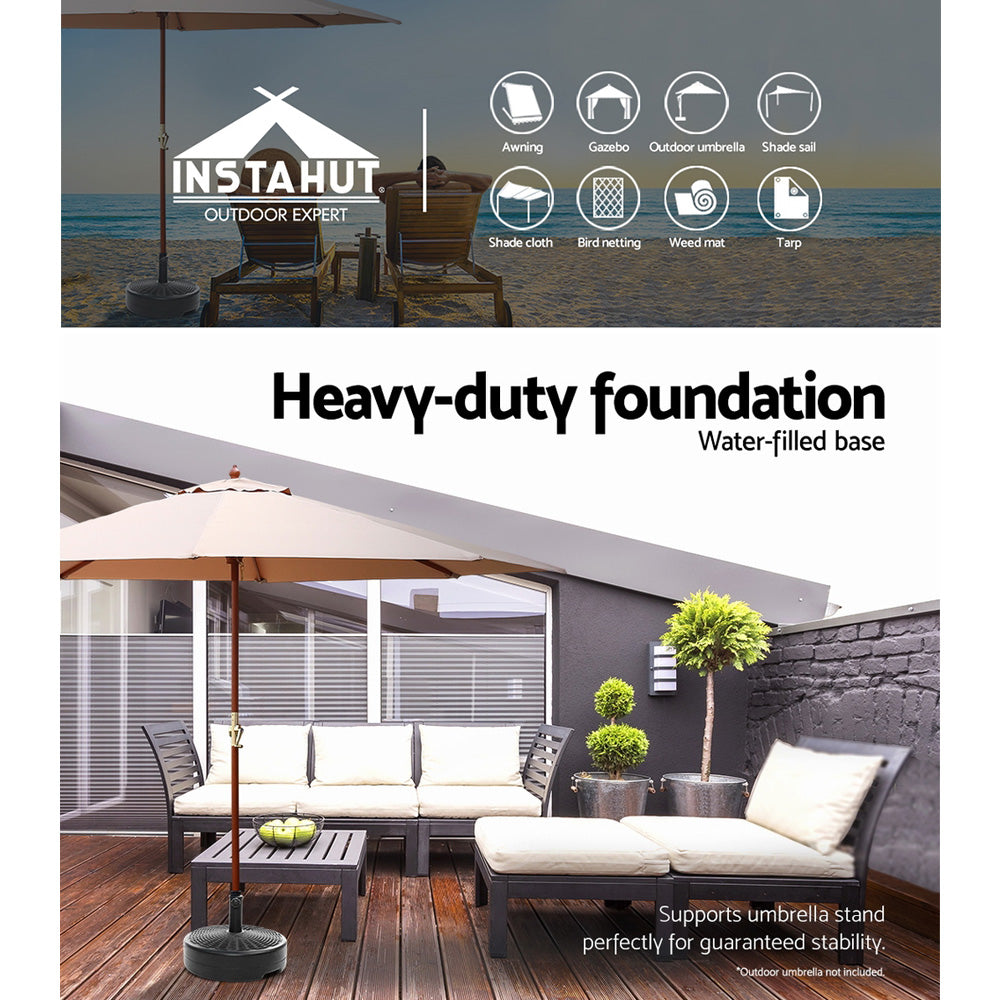 Instahut 51cm Outdoor Umbrella Base Round Stand Pod - ShopFrenzy