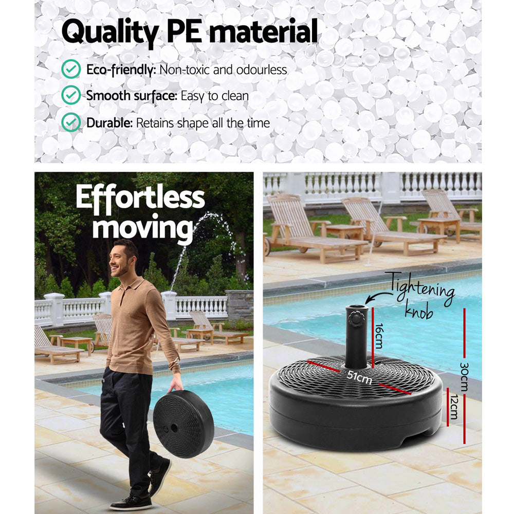 Instahut 51cm Outdoor Umbrella Base Round Stand Pod - ShopFrenzy