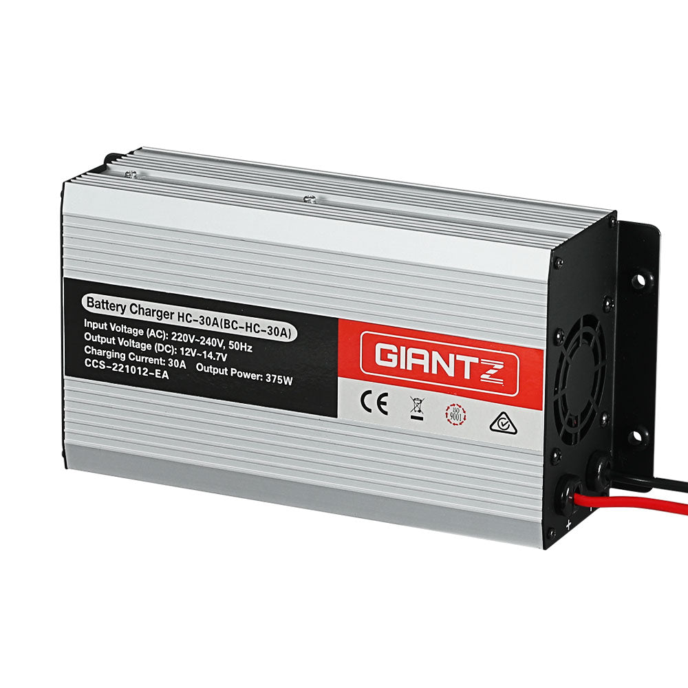 Giantz 12V 30A Car Battery Charger 30Amp ATV 4WD Boat Caravan - ShopFrenzy