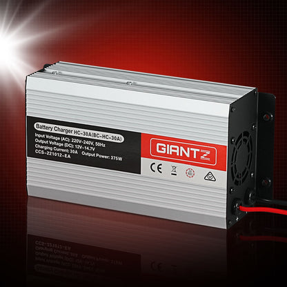 Giantz 12V 30A Car Battery Charger 30Amp ATV 4WD Boat Caravan - ShopFrenzy