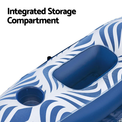 Bestway Inflatable Floating Float Lounger with Sunshade Canopy 1.98Mx1.12M Blue - ShopFrenzy