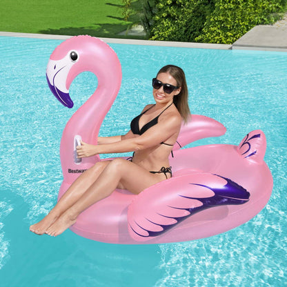 Bestway Flamingo Rider Ride On Float Floating Seat Pool Lounger 1.43Mx1.53M - ShopFrenzy