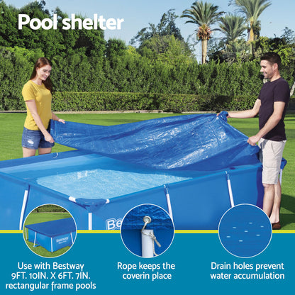 Bestway Pool Cover 58106 Fits 3x2.01m Above Ground Swimming Pool PE Blanket - ShopFrenzy