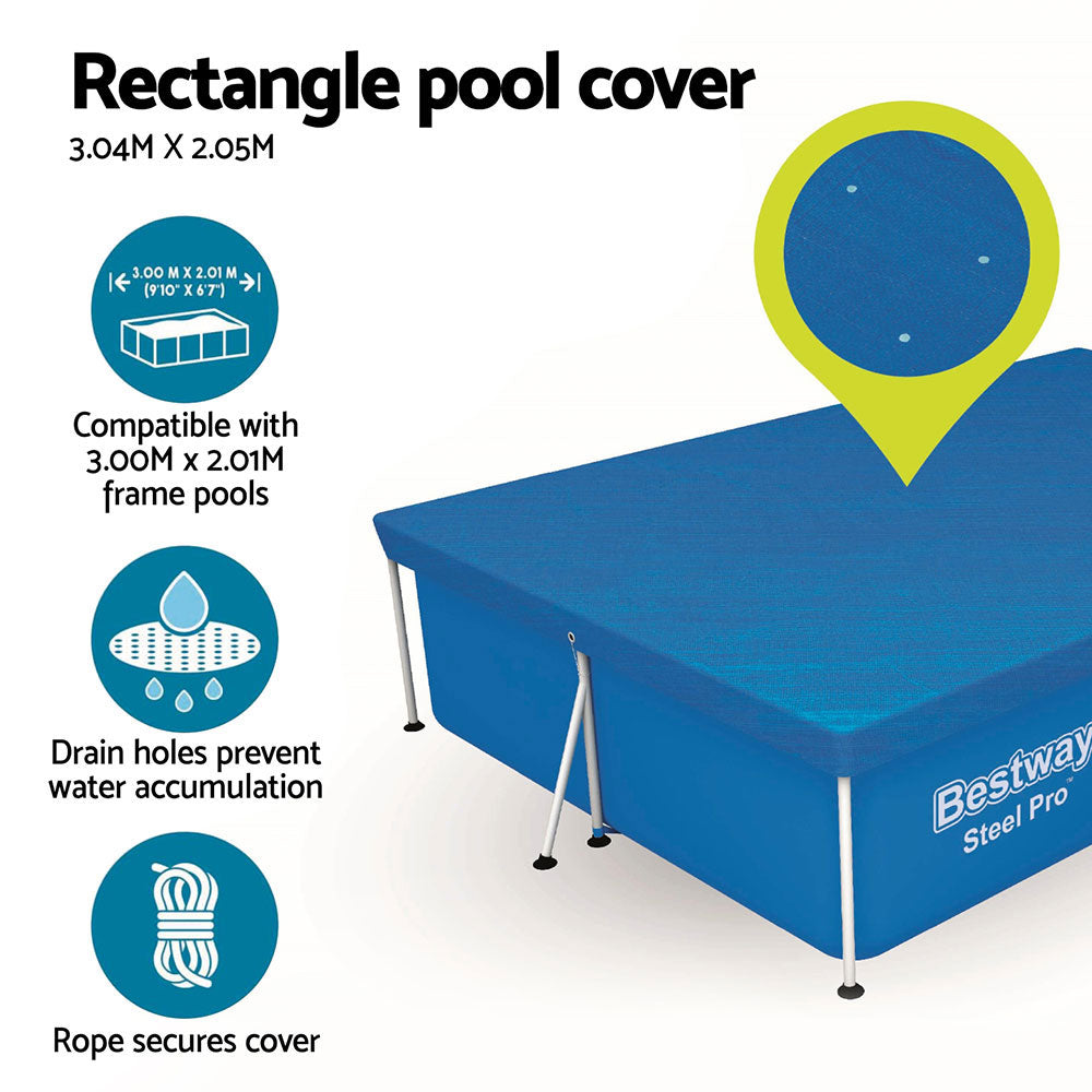 Bestway Pool Cover 58106 Fits 3x2.01m Above Ground Swimming Pool PE Blanket - ShopFrenzy