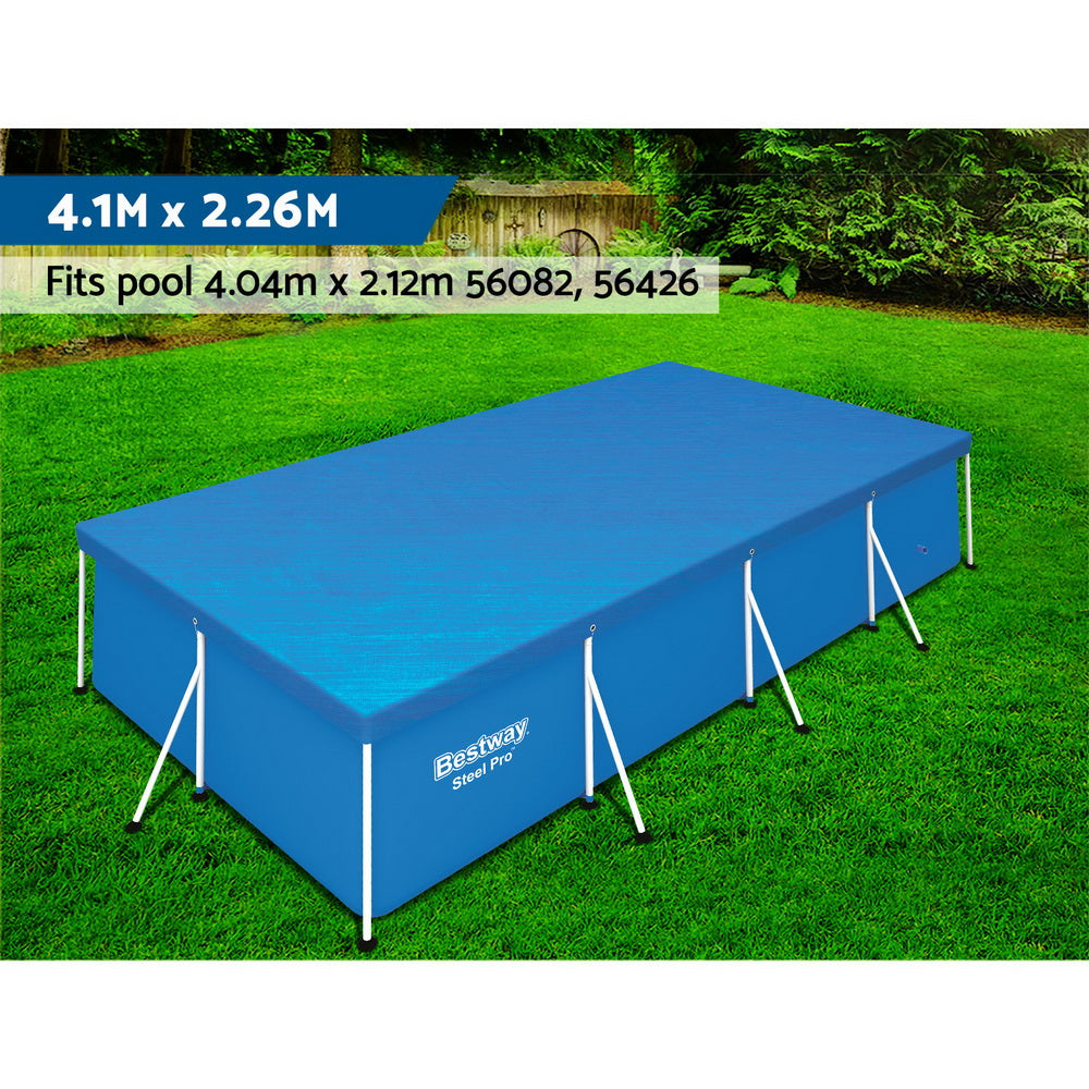 Bestway 58017 Pool Cover Fits 4x2.11m Above Ground Swimming Pool PE Blanket - ShopFrenzy