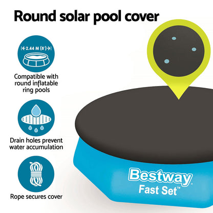 Bestway Pool Cover Fits 2.44m Above Ground Swimming Pool PVC Blanket - ShopFrenzy