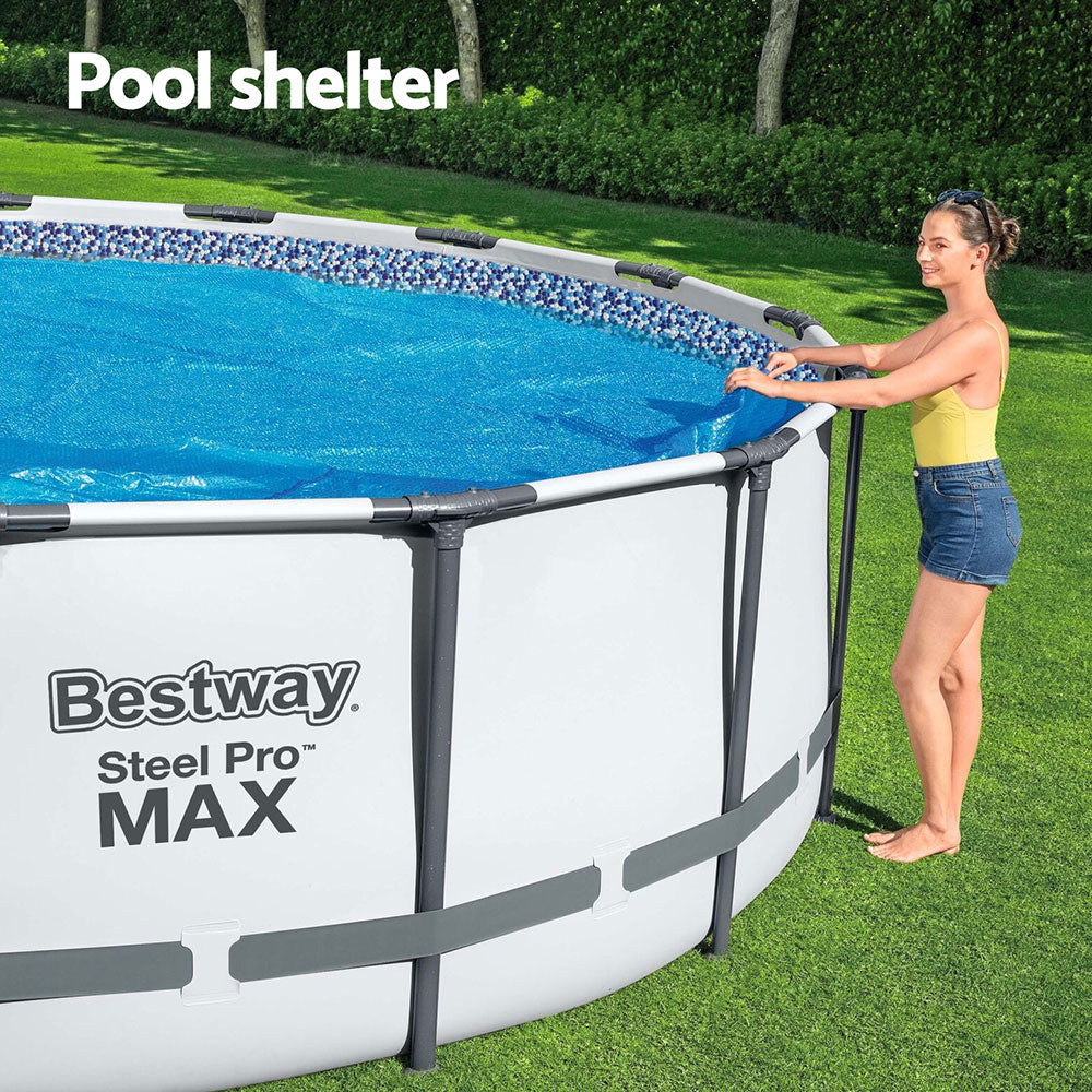 Bestway Pool Cover Solar Fits 4.17m Round Above Ground Swimming Pool Blanket - ShopFrenzy