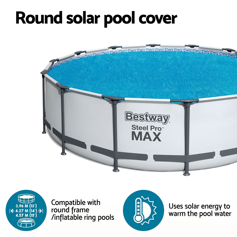 Bestway Pool Cover Solar Fits 4.17m Round Above Ground Swimming Pool Blanket - ShopFrenzy