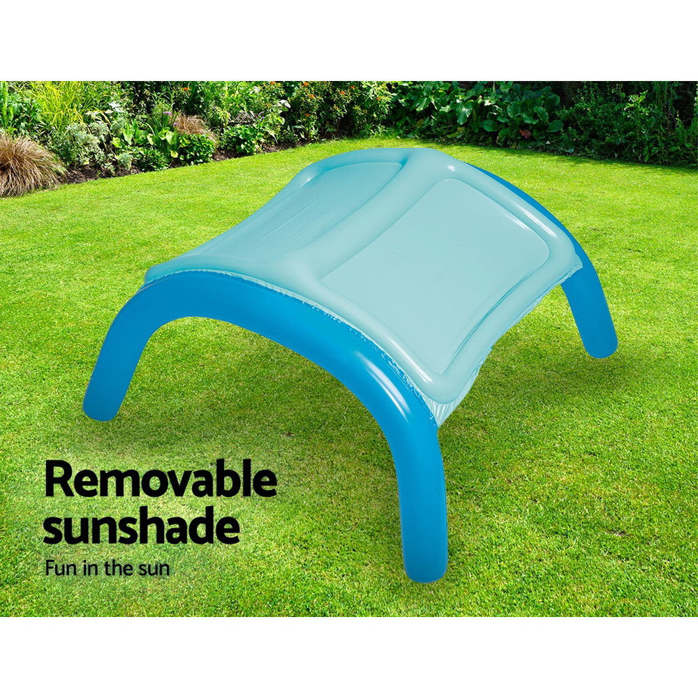 Bestway Kids Pool 140x140x114cm Inflatable Swimming w/ Canopy Play Pools 265L - ShopFrenzy