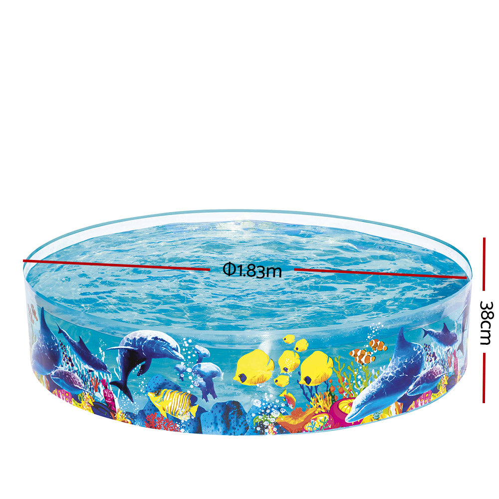 Bestway Kids Pool 183x38cm Round Above Ground Rigid Swimming Pools Undersea 946L - ShopFrenzy