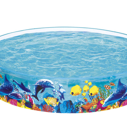 Bestway Kids Pool 244x46cm Round Above Ground Rigid Swimming Pools Undersea 2074L - ShopFrenzy
