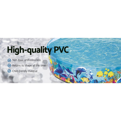 Bestway Kids Pool 244x46cm Round Above Ground Rigid Swimming Pools Undersea 2074L - ShopFrenzy