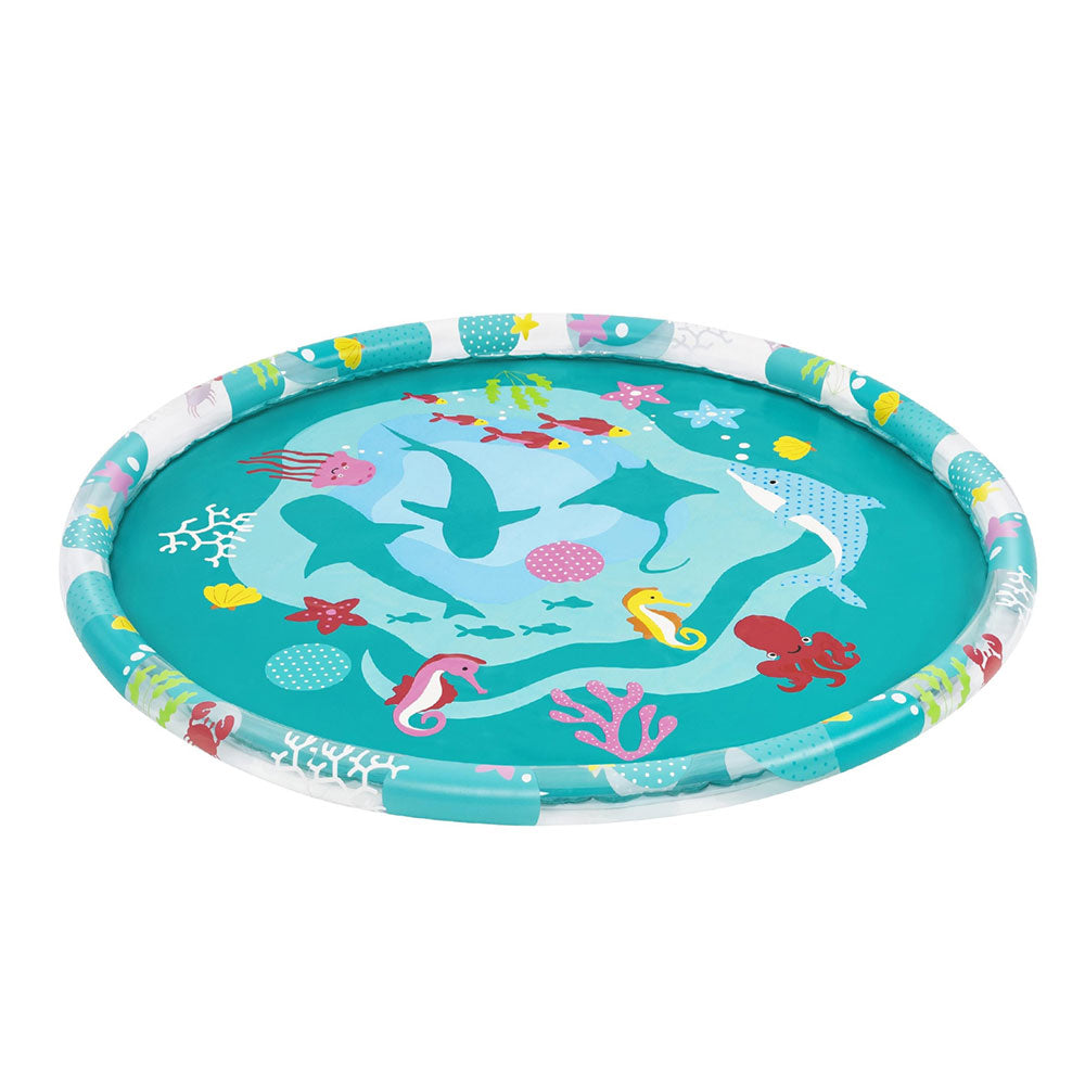 Bestway Kids Inflatable Pad Round Splash Pool Sprinkler Spray Toys Marine 165cm - ShopFrenzy