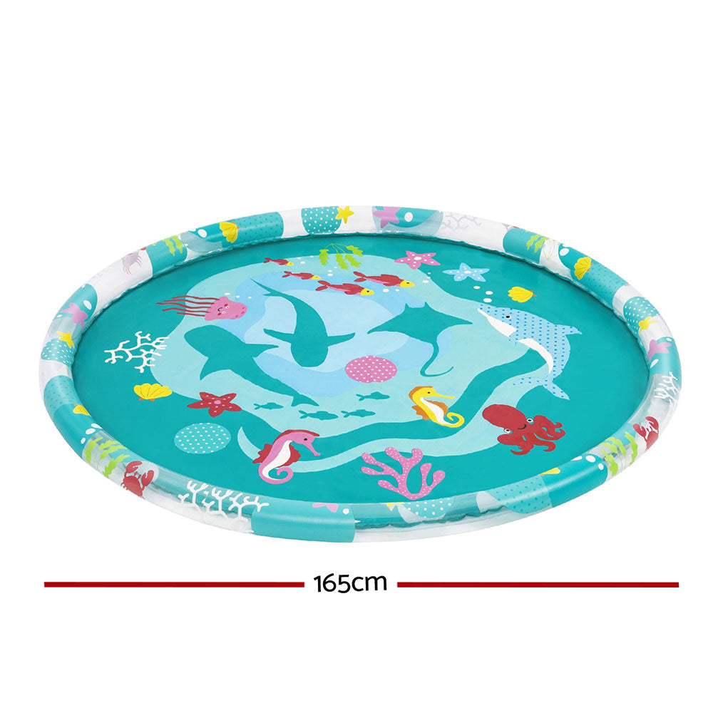 Bestway Kids Inflatable Pad Round Splash Pool Sprinkler Spray Toys Marine 165cm - ShopFrenzy