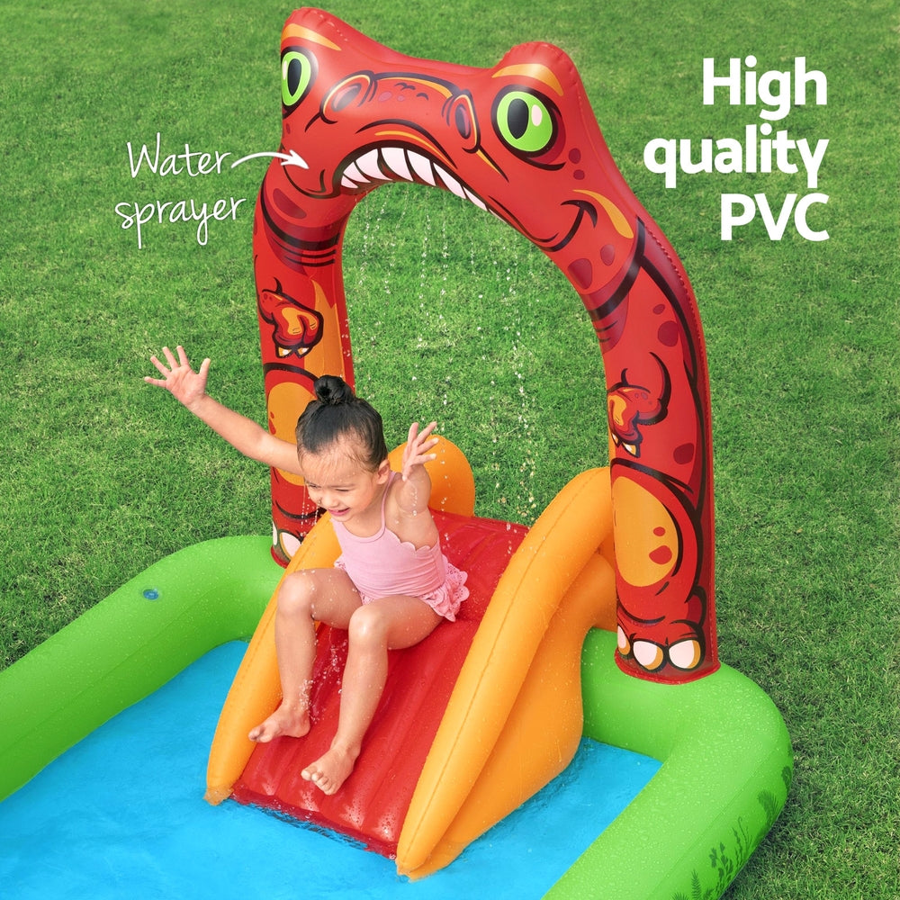 Bestway Kids Inflatable Play Splash Pool with Slide Ball Tossing Toys 242x140cm - ShopFrenzy