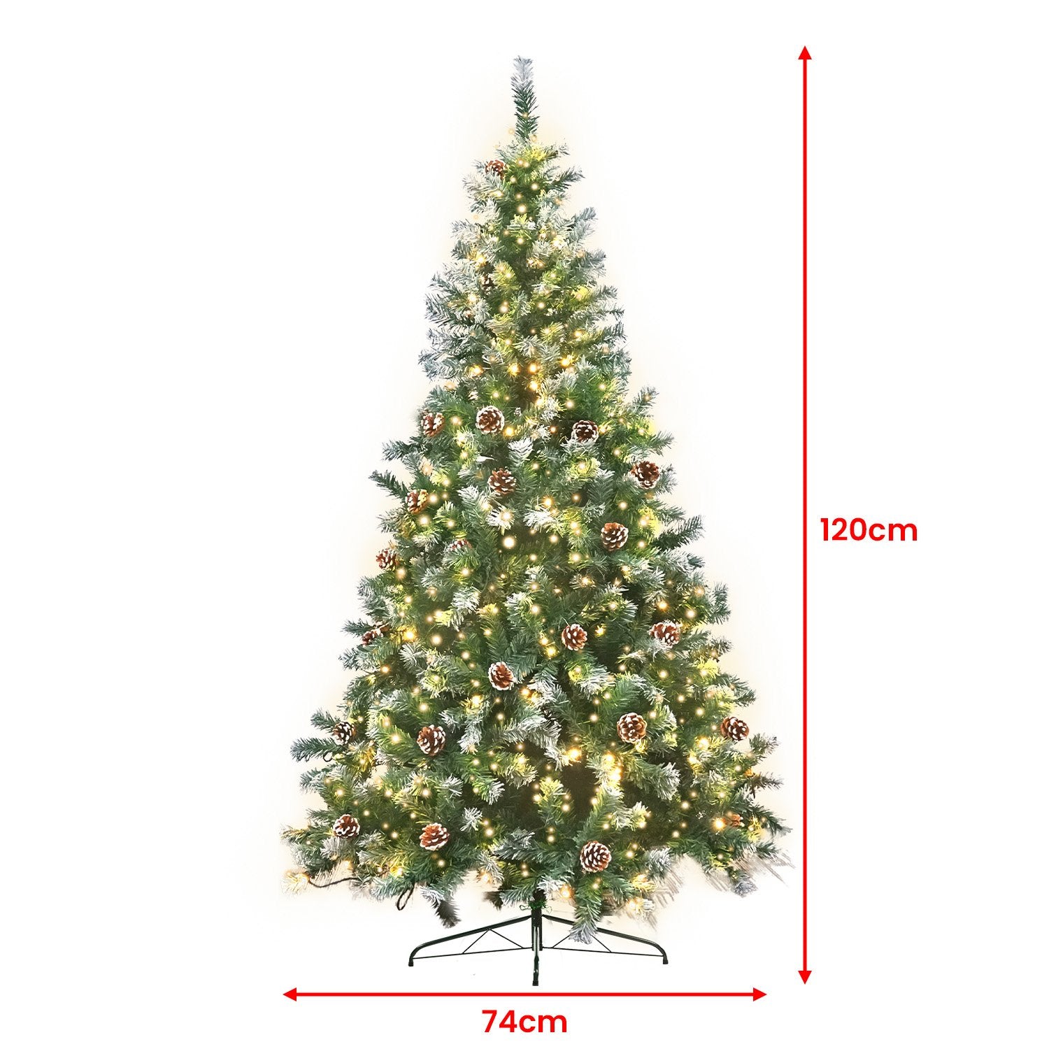 Best Value Christabelle 1.2m Pre Lit LED Christmas Tree Decor with Pine Cones Xmas Decorations ShopFrenzy