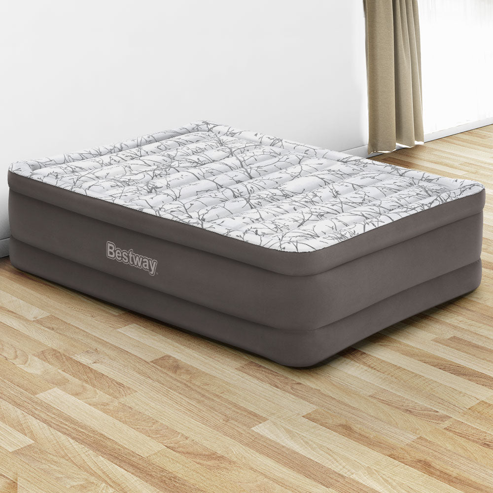 Bestway Air Mattress Bed Single Size Inflatable Flocked Camping Beds 56CM ShopFrenzy