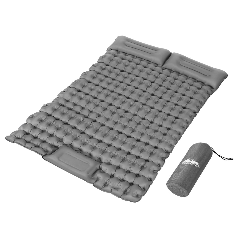 Weisshorn Self Inflating Mattress Camping Sleeping Mat Air Bed Double Pillow Bag - ShopFrenzy