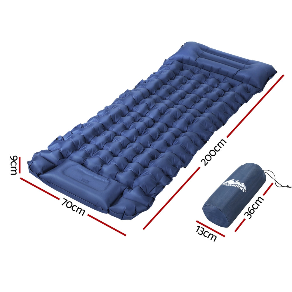 Weisshorn Self Inflating Mattress Camping Sleeping Mat Air Bed Single Pillow Bag - ShopFrenzy