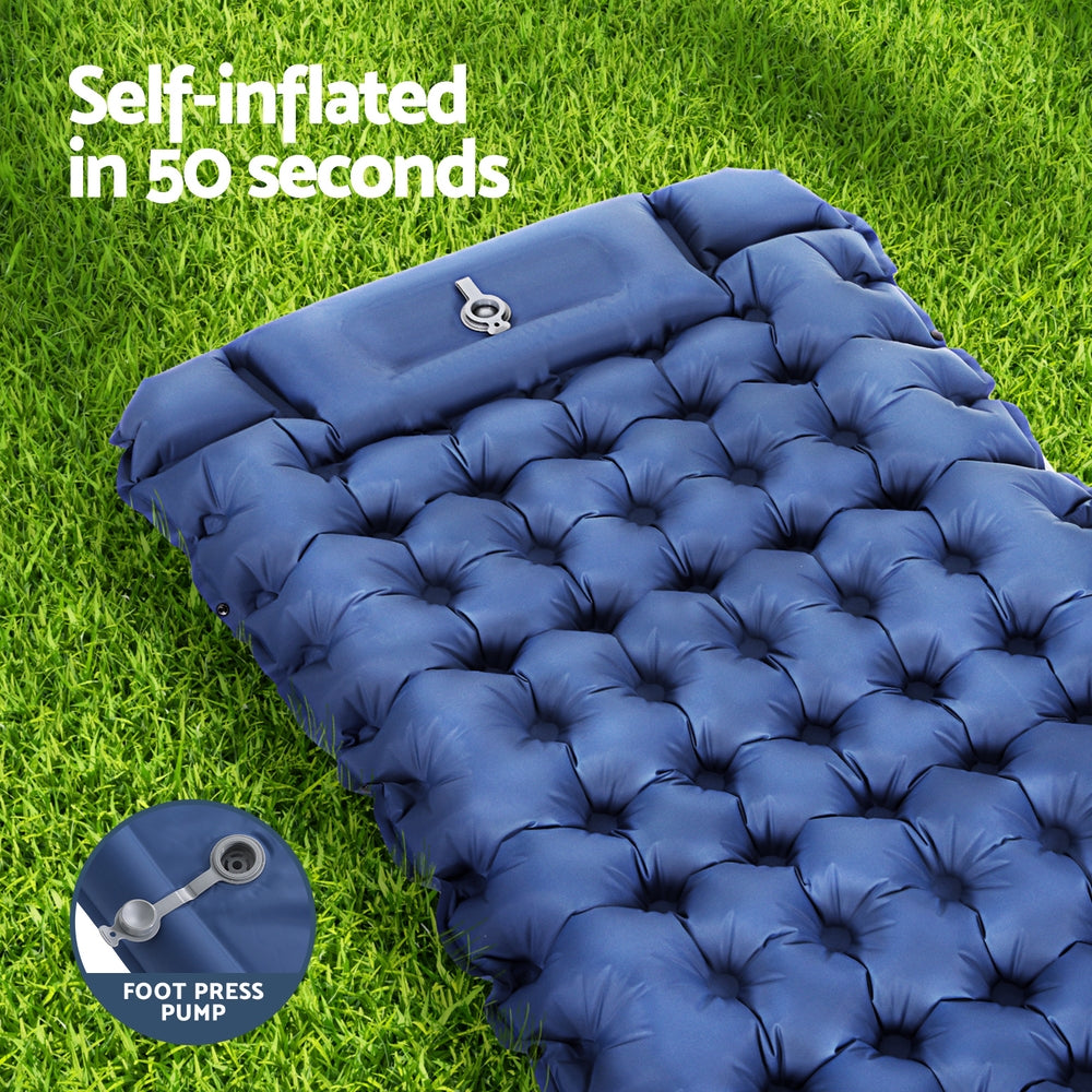 Weisshorn Self Inflating Mattress Camping Sleeping Mat Air Bed Single Pillow Bag - ShopFrenzy