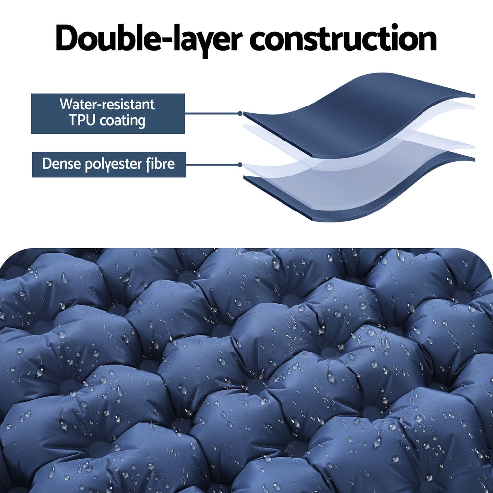 Weisshorn Self Inflating Mattress Camping Sleeping Mat Air Bed Single Pillow Bag - ShopFrenzy