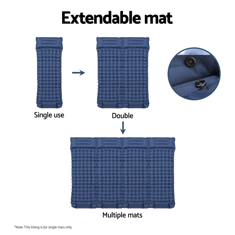 Weisshorn Self Inflating Mattress Camping Sleeping Mat Air Bed Single Pillow Bag - ShopFrenzy