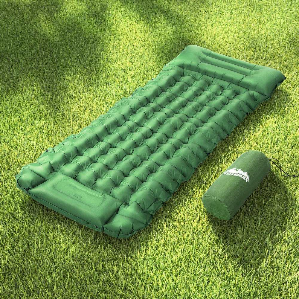 Weisshorn Self Inflating Mattress Camping Sleeping Mat Air Bed Pad Single Pillow - ShopFrenzy