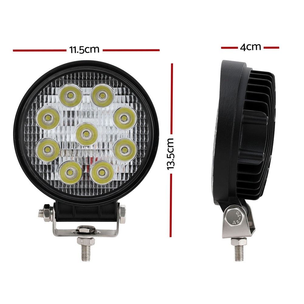 Giantz Pair LED Driving Lights 4.5 Inch Flood Spot Lights Car Truck SUV 12V 24V - ShopFrenzy