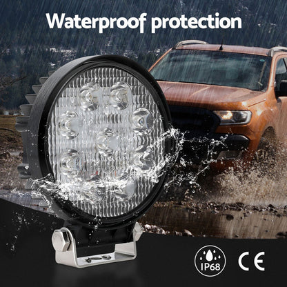 Giantz Pair LED Driving Lights 4.5 Inch Flood Spot Lights Car Truck SUV 12V 24V - ShopFrenzy