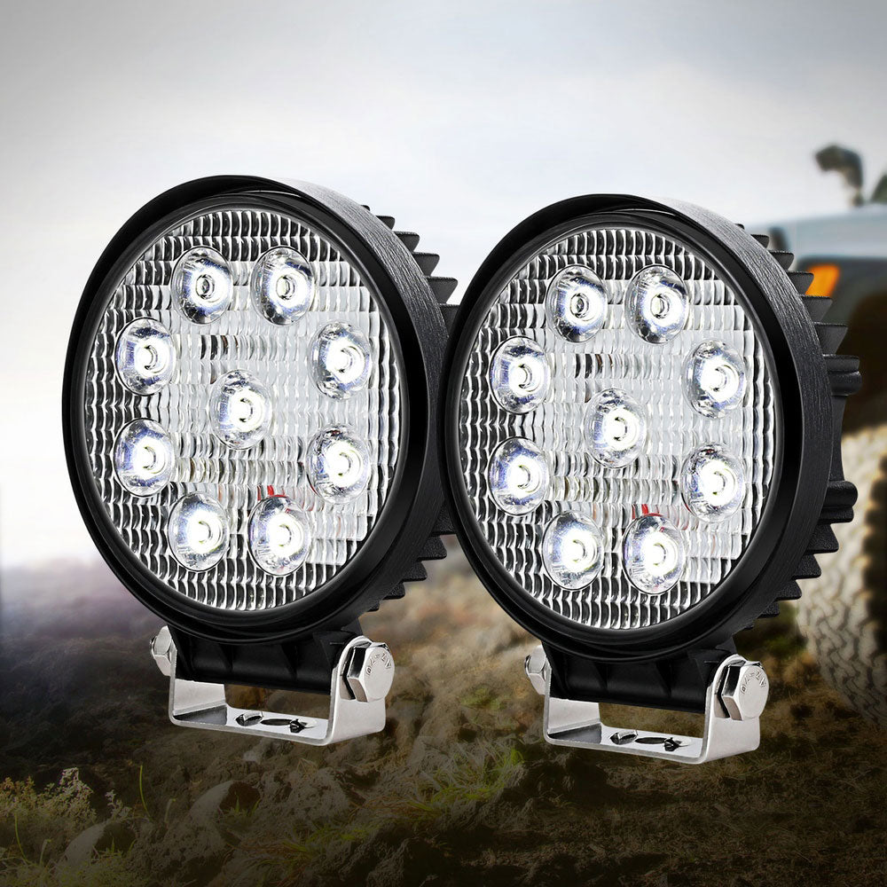 Giantz Pair LED Driving Lights 4.5 Inch Flood Spot Lights Car Truck SUV 12V 24V - ShopFrenzy