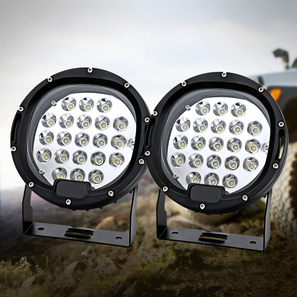 Giantz Pair LED Driving Lights 7 Inch Flood Spot Lights Car Truck SUV 12V 24V - ShopFrenzy