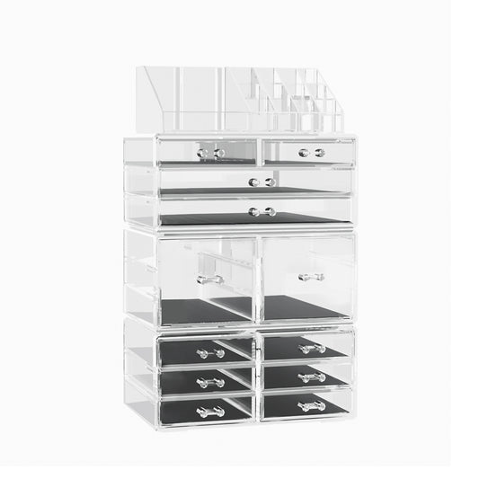 Embellir Makeup Case Acrylic Cosmetic Organizer Storage Box Jewellery Holder - ShopFrenzy