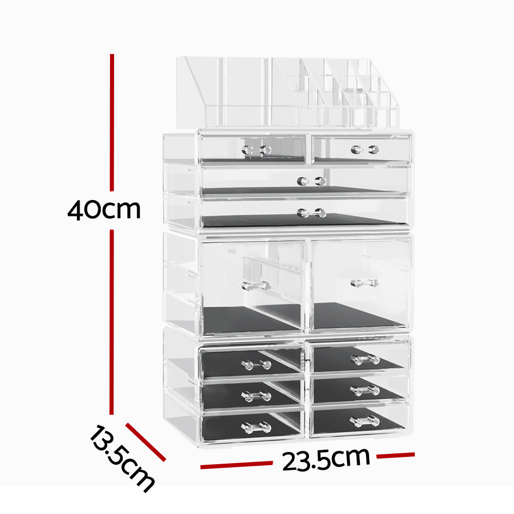 Embellir Makeup Case Acrylic Cosmetic Organizer Storage Box Jewellery Holder - ShopFrenzy