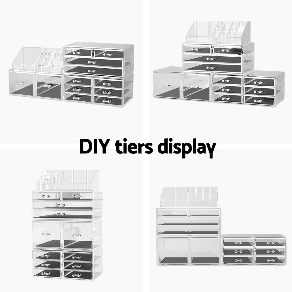 Embellir Makeup Case Acrylic Cosmetic Organizer Storage Box Jewellery Holder - ShopFrenzy