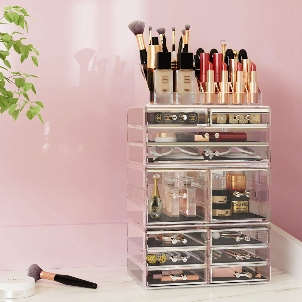 Embellir Makeup Case Acrylic Cosmetic Organizer Storage Box Jewellery Holder - ShopFrenzy
