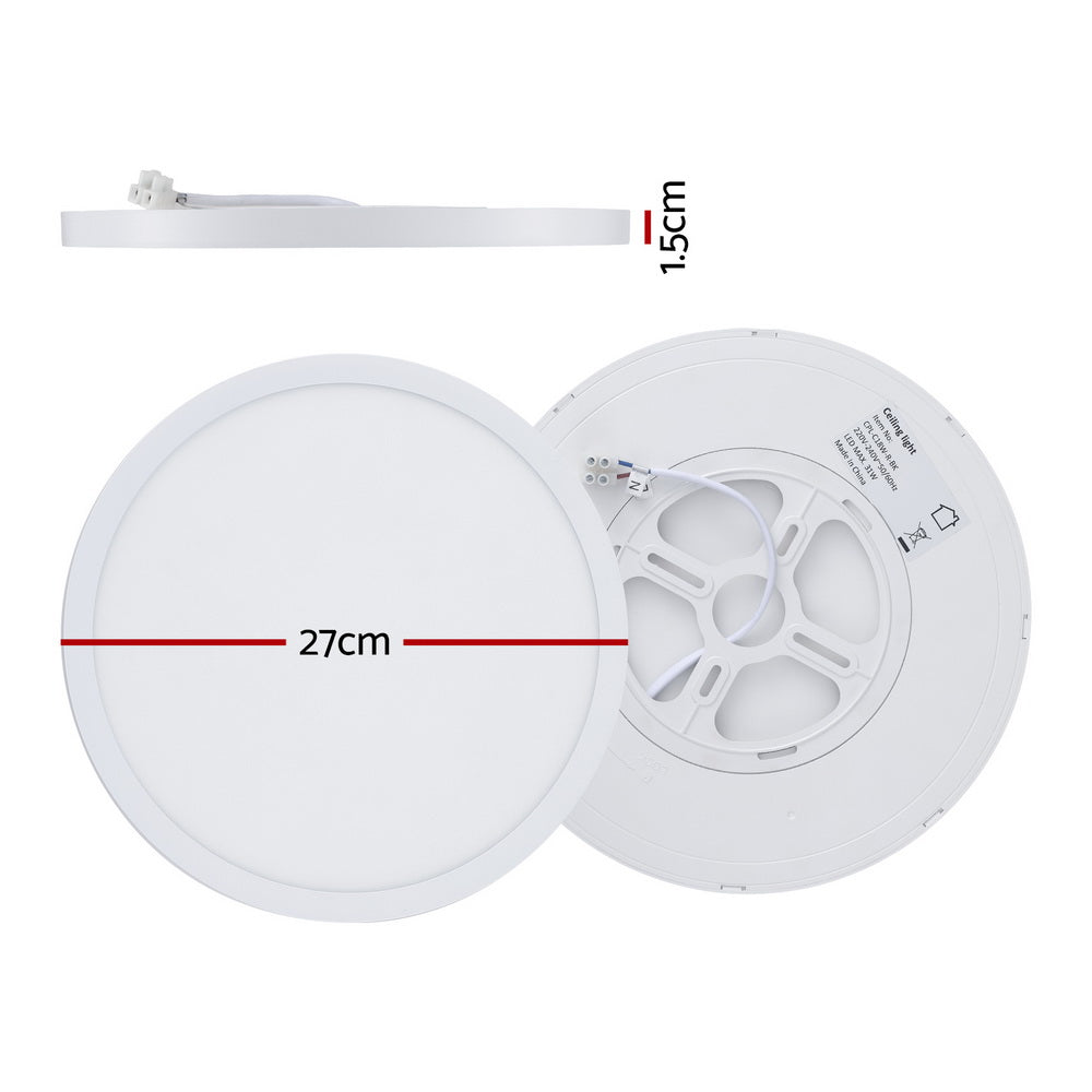 Leier Ceiling Light LED Round 31W Ultra-THIN 5CM Oyster Lamp Modern Cool/Warm - ShopFrenzy