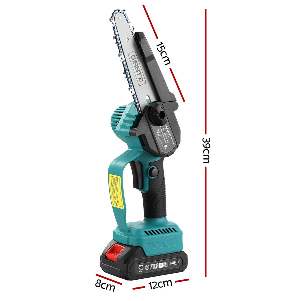 Giantz 6" Mini Cordless Electric Chainsaw Rechargeable Wood Cutter - ShopFrenzy