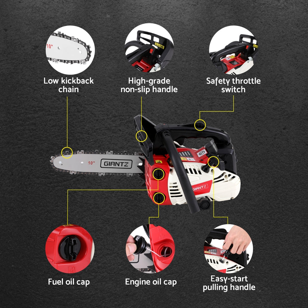 Giantz 25cc Petrol Chainsaw 10" Bar E-Start Tree Pruning Chain Saw - ShopFrenzy