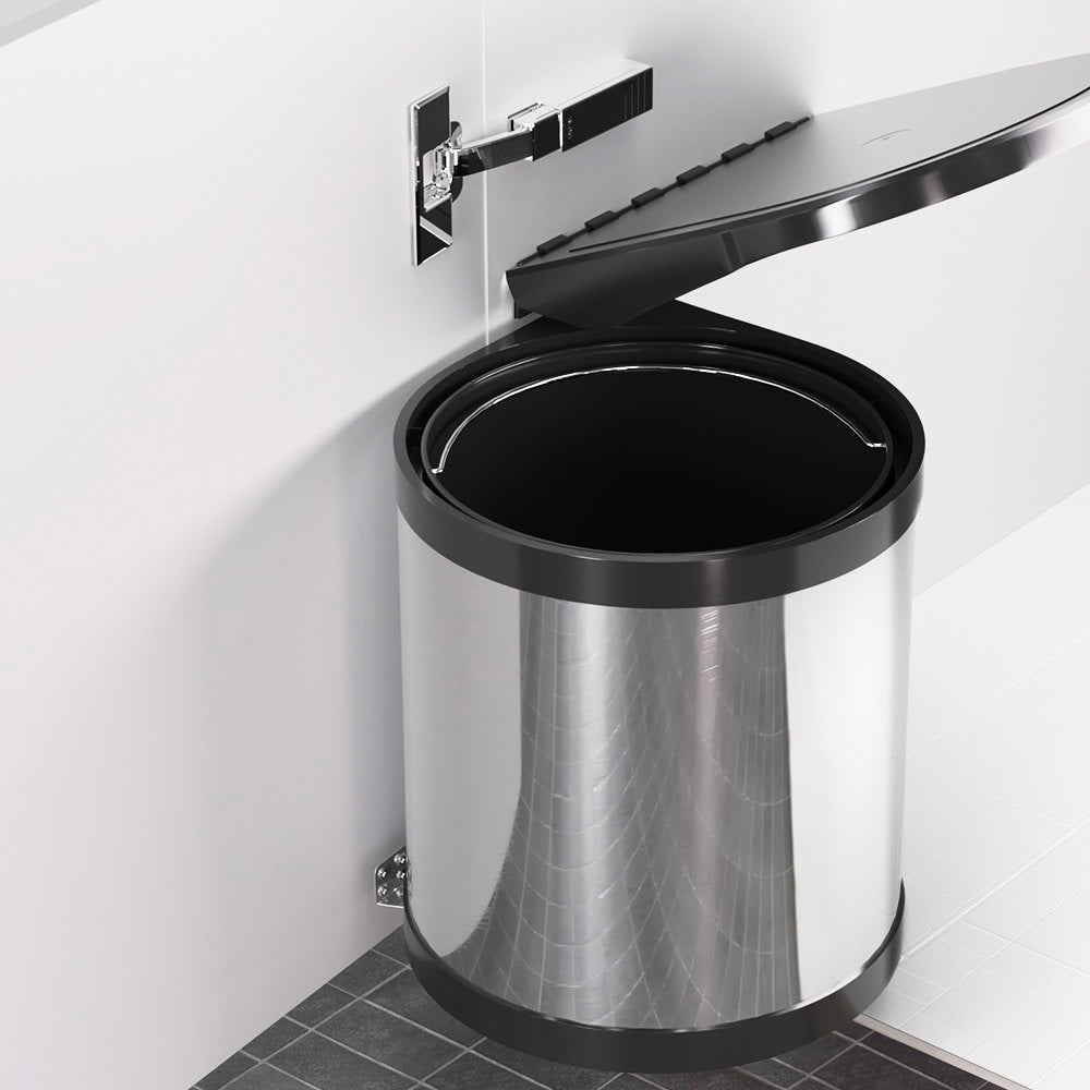Cefito Kitchen Swing Out Pull Out Bin Stainless Steel Garbage Rubbish Can 12L ShopFrenzy