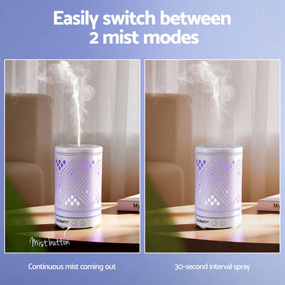 Devanti Ultrasonic Aroma Diffuser Aromatherapy 100ml LED Lights Iron Humidifier Forest