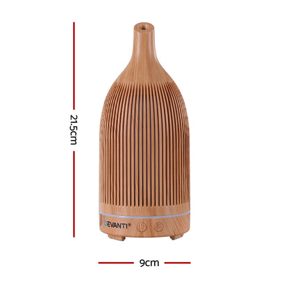 Devanti Ultrasonic Aroma Diffuser Aromatherapy 200ml LED Lights Iron Humidifier Forest Light wood grain