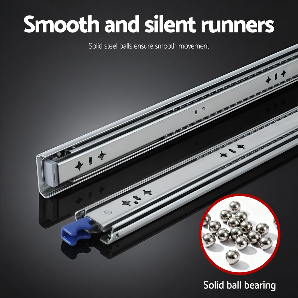 Giantz 2x Drawer Slides Heavy Duty Full Extension Locking 700-1400mm Length