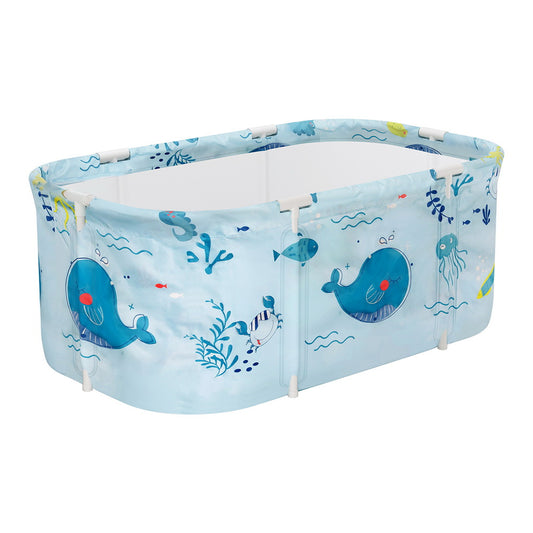 Weisshorn Foldable Bathtub PVC Spa Bucket Inflatable Cushion 114x62cm Blue - ShopFrenzy