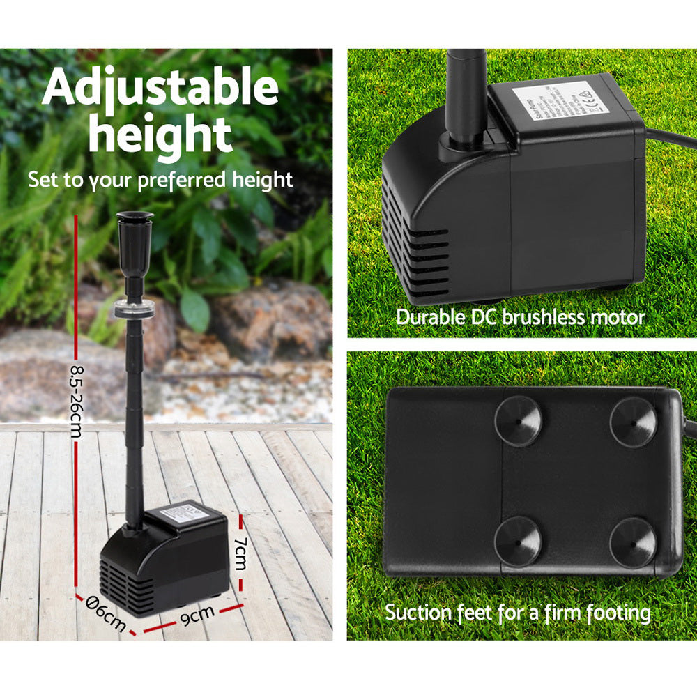 Gardeon Solar Pond Pump Submersible Water Fountain Kit 6.6FT - ShopFrenzy