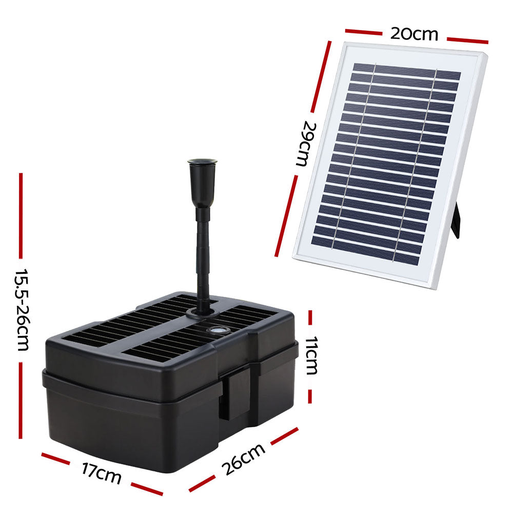 Gardeon Solar Submersible Water Pond Fountain Pump with Filter Box 4.6FT 470L/H - ShopFrenzy
