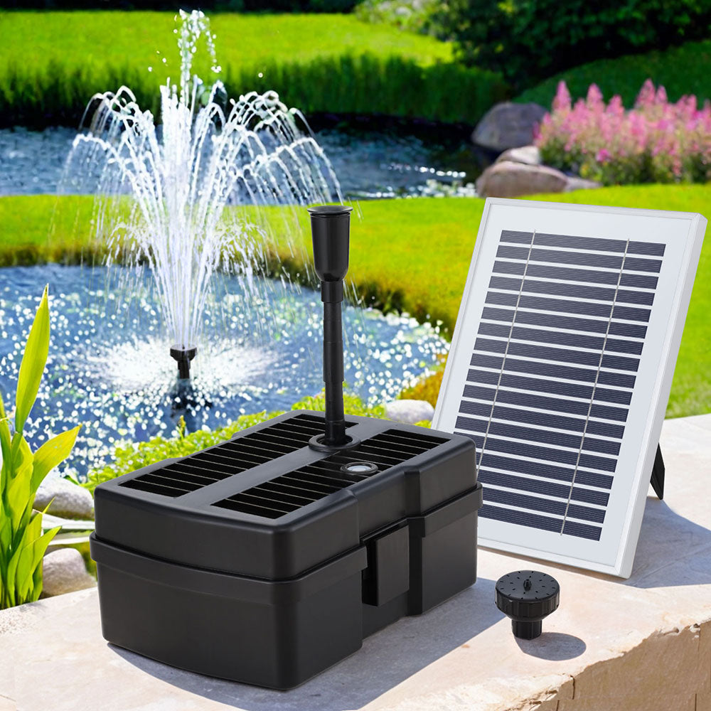 Gardeon Solar Submersible Water Pond Fountain Pump with Filter Box 4.6FT 470L/H - ShopFrenzy